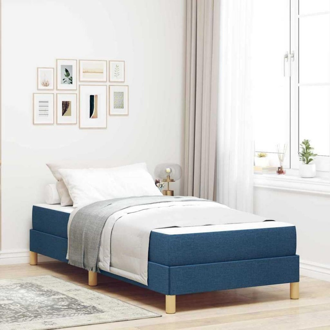 Boxspringbett mit den Massen 90 x 200 cm in Braun und Blau