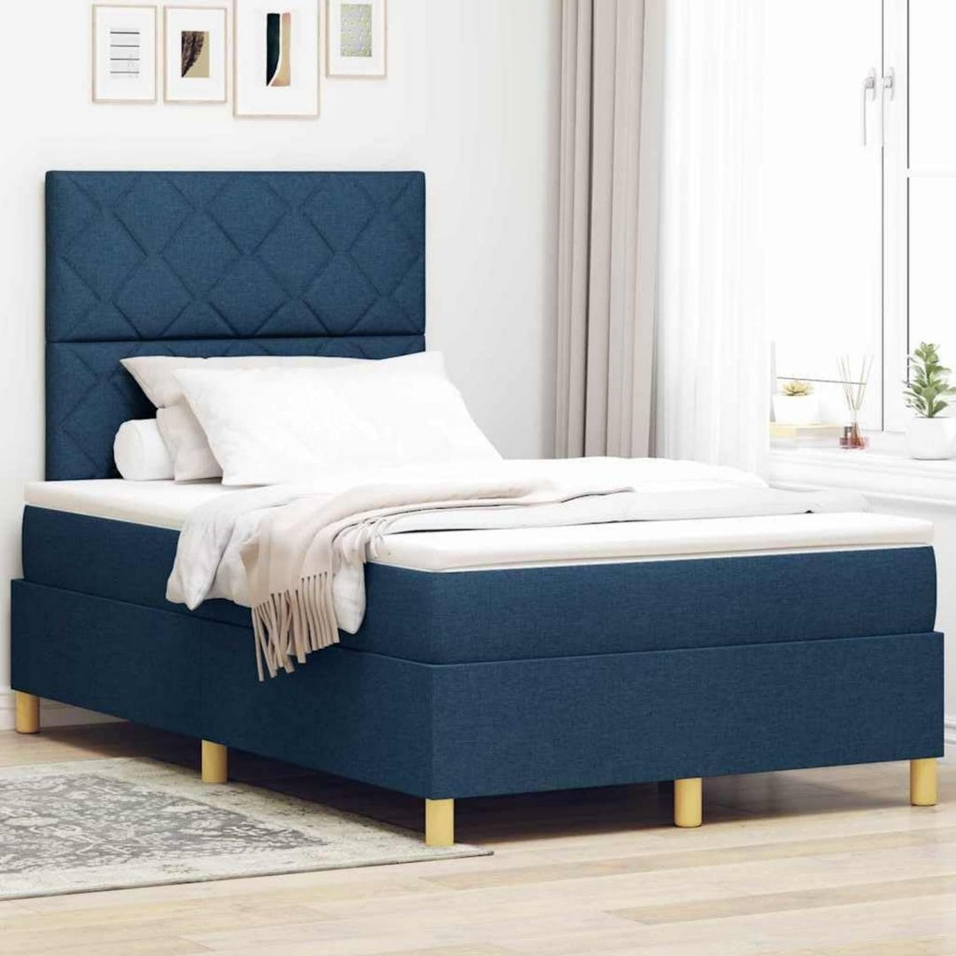 Das Boxspringbett misst 120 x 200 cm