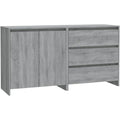 Sideboard aus Samt in Eichenbraun und Grau