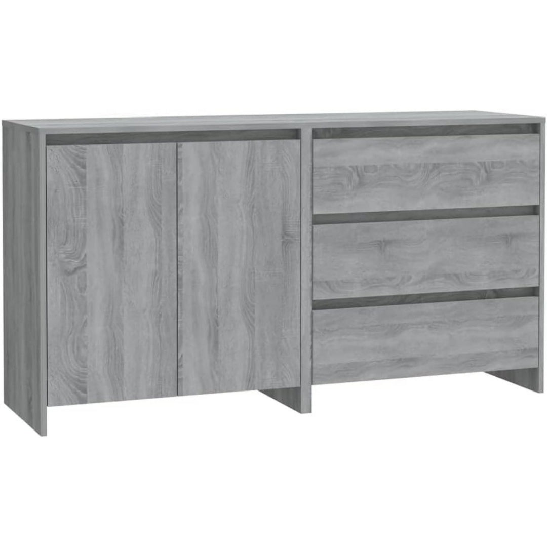 Sideboard aus Samt in Eichenbraun und Grau