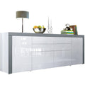 Sideboard mit Schubladen, glaenzenden Oberflaechen und 2 Tueren