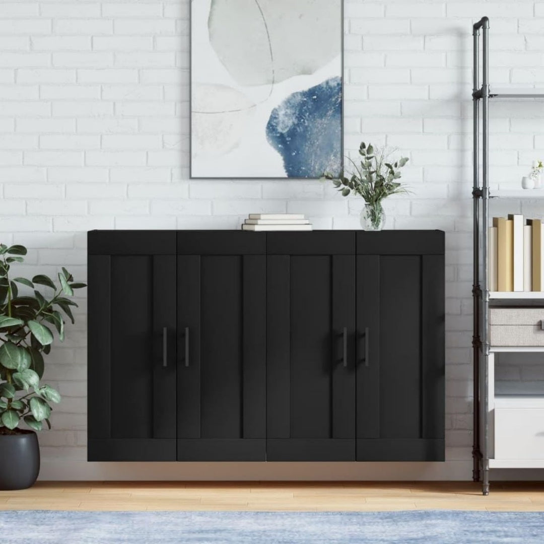 Sideboard in Schwarz mit Wandmontage