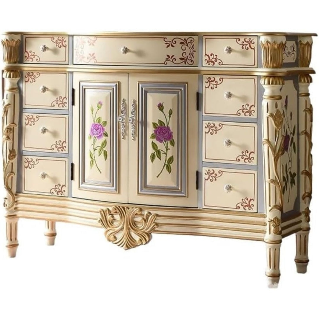 Eine Gestaltung in Mehrfarbig kennzeichnet das Sideboard