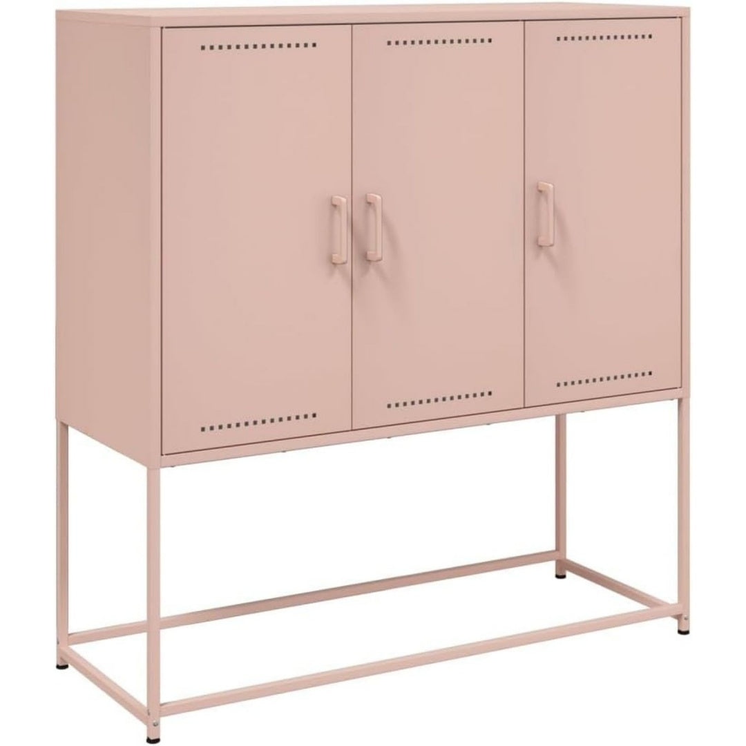 Hochschrank in Rosa mit geschlossenem Stauraum