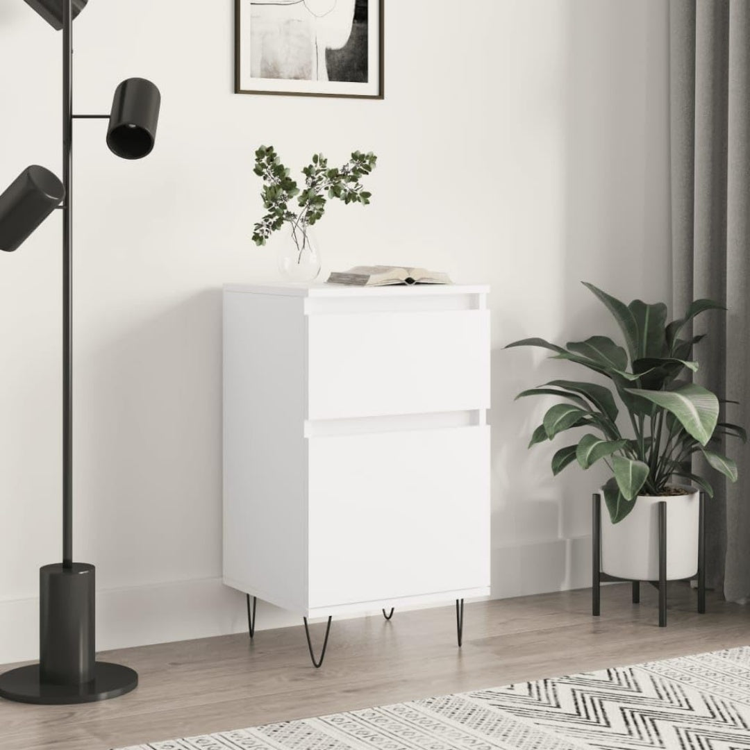 Sideboard aus Holzwerkstoff und Metall in Weiss mit den Massen 40 x 35 x 70 cm