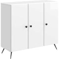 Sideboard mit geschlossenem Stauraum und glaenzenden Oberflaechen