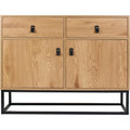 4 Schubladen ergaenzen das Sideboard in Naturbraun